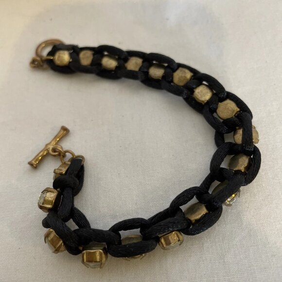 Black Paracord Rhinestone Bracelet 6.5 inches Sparkle Crystal Bling Shamballa - Picture 9 of 10